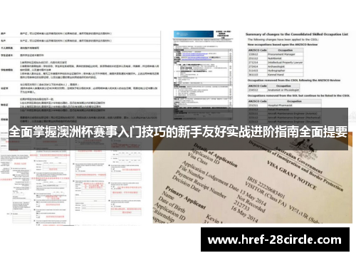 全面掌握澳洲杯赛事入门技巧的新手友好实战进阶指南全面提要