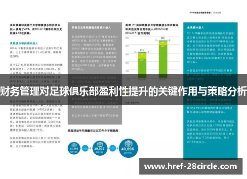 财务管理对足球俱乐部盈利性提升的关键作用与策略分析 财务管理对足球俱乐部盈利性提升的关键作用与策略分析